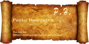 Pesty Henrietta névjegykártya