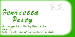 henrietta pesty business card